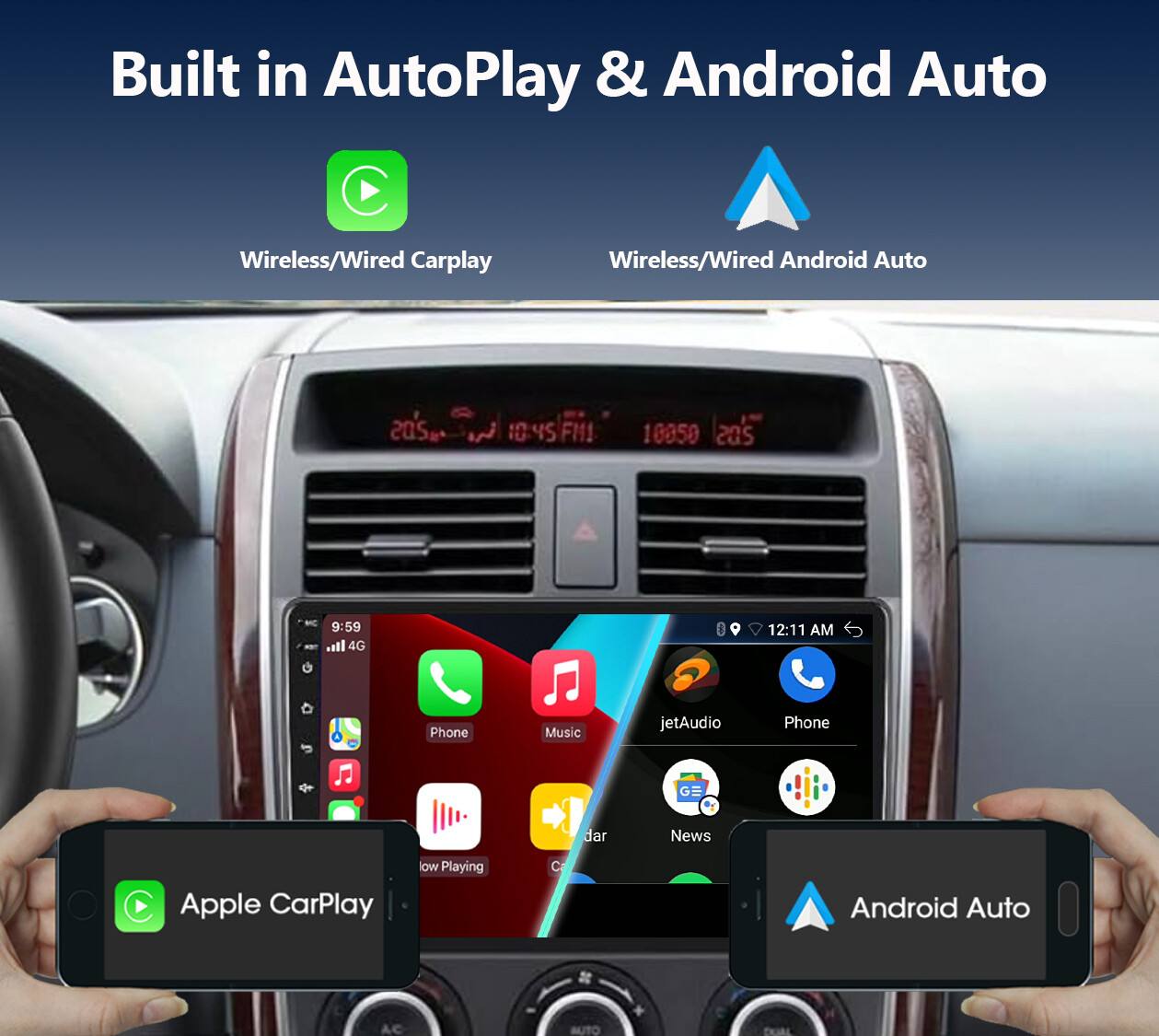 6G+128G For Mazda CX-9 CX9 2007-2015 Android14 Car Stereo CarPlay BT 4G DAB+QLED