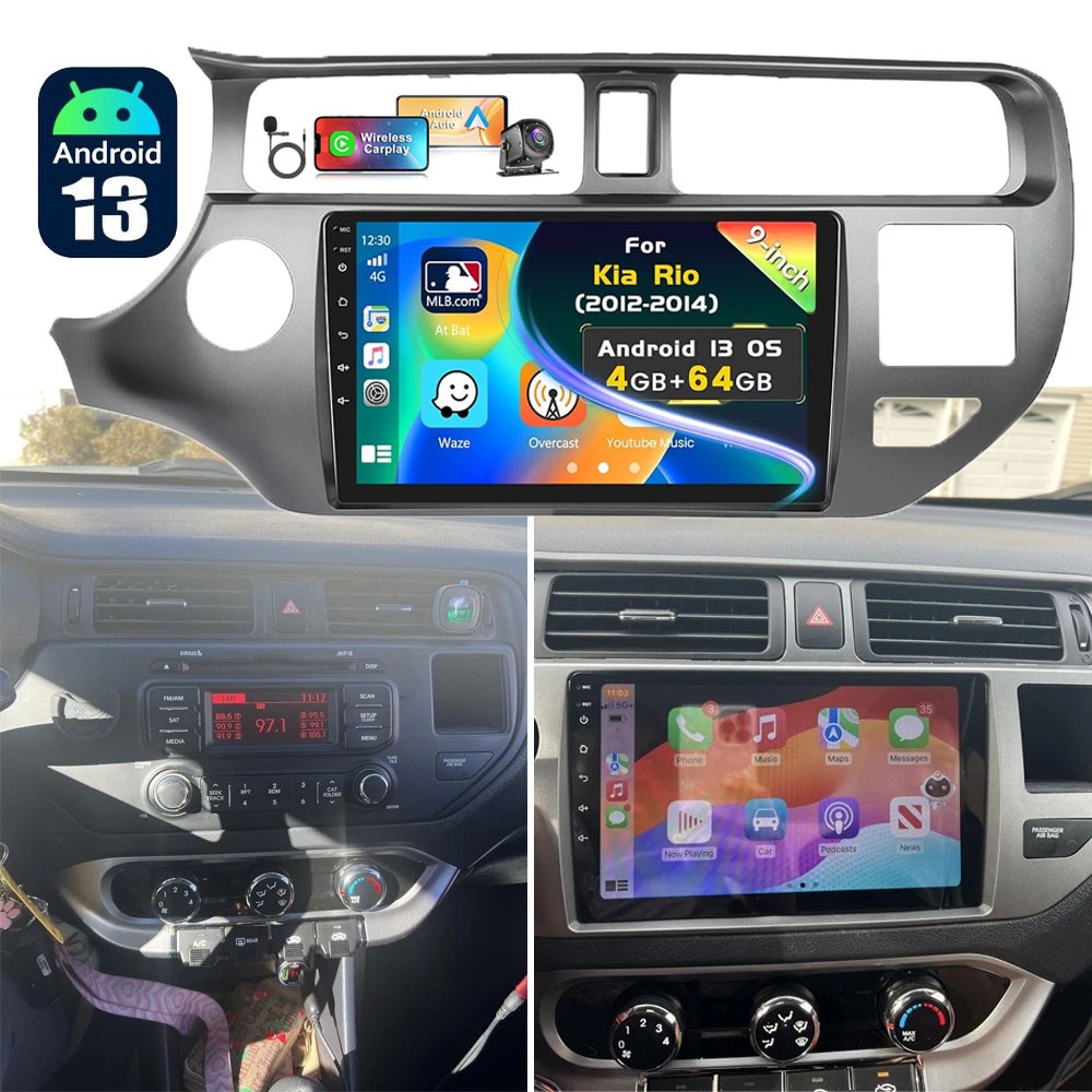 For 2012-2014 Kia Rio 9″ Android Car Radio Stereo GPS Navigation WiFi 4GB+64GB
