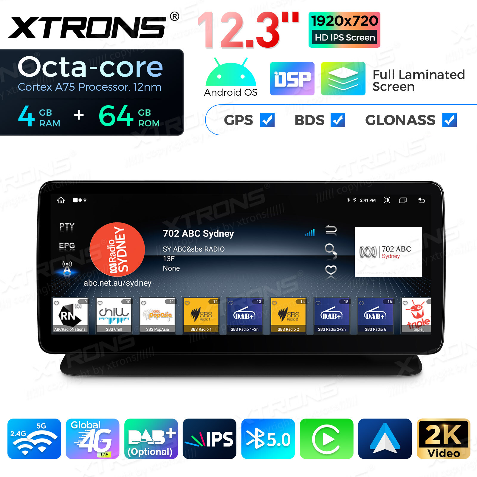 CarPlay For Benz CLS-W218 C218 Android 14 8-Core 64GB Car Stereo GPS Navi 12.3″
