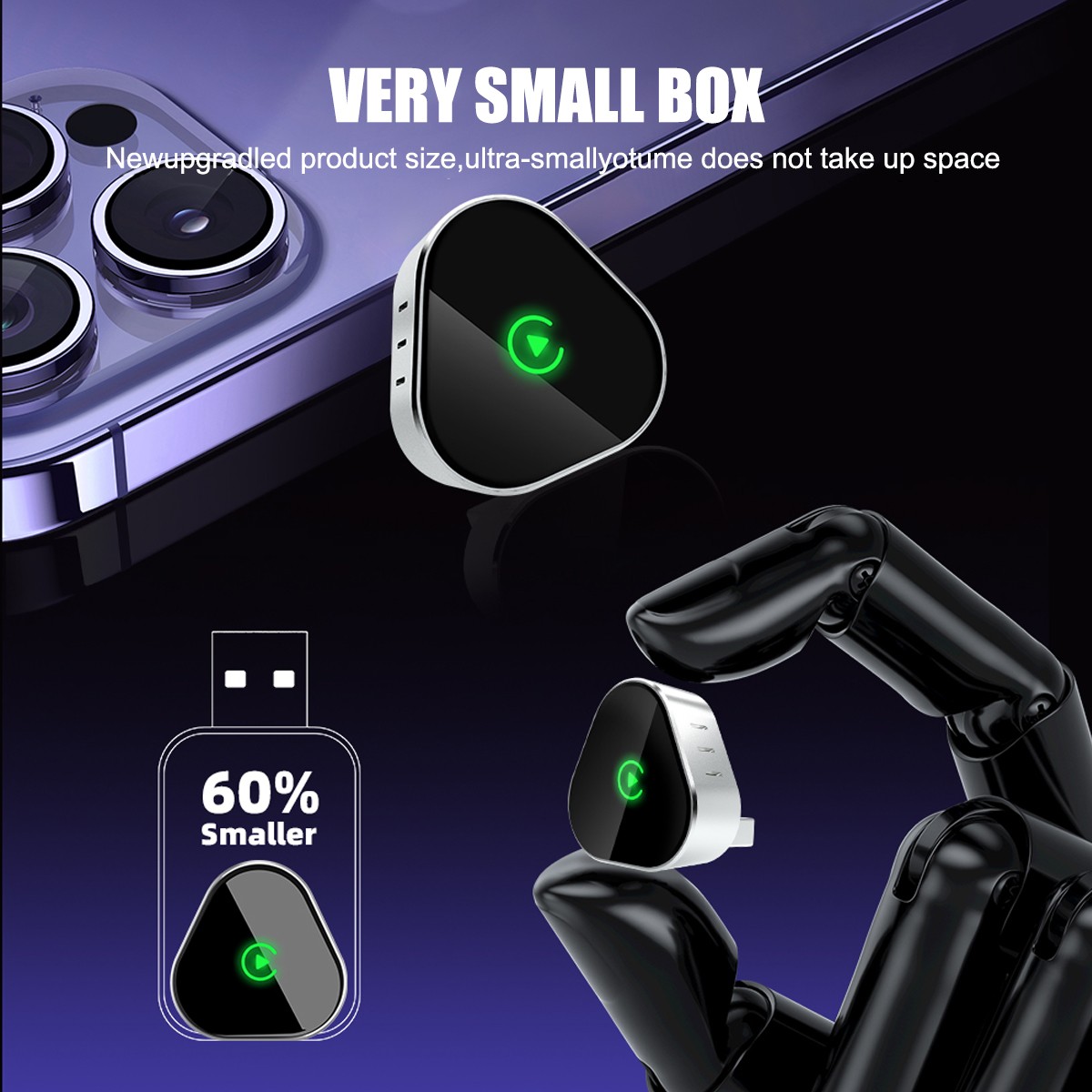 5G WIFI USB Wireless CarPlay Adapter For iPhone Android Auto Dongle Plug & Play