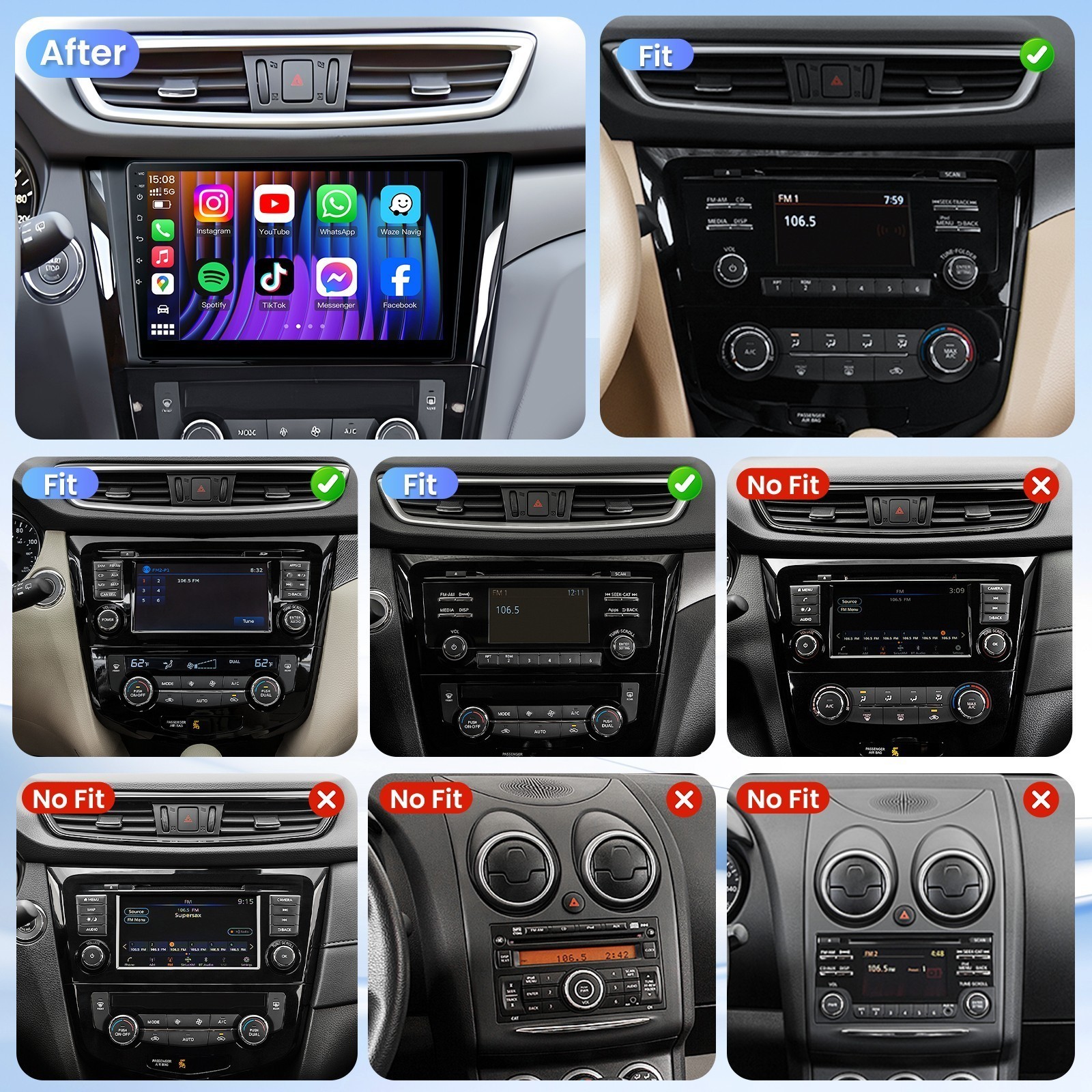 Car Radio Stereo Carplay For Nissan X-Trail 4+64G 10in Media Car