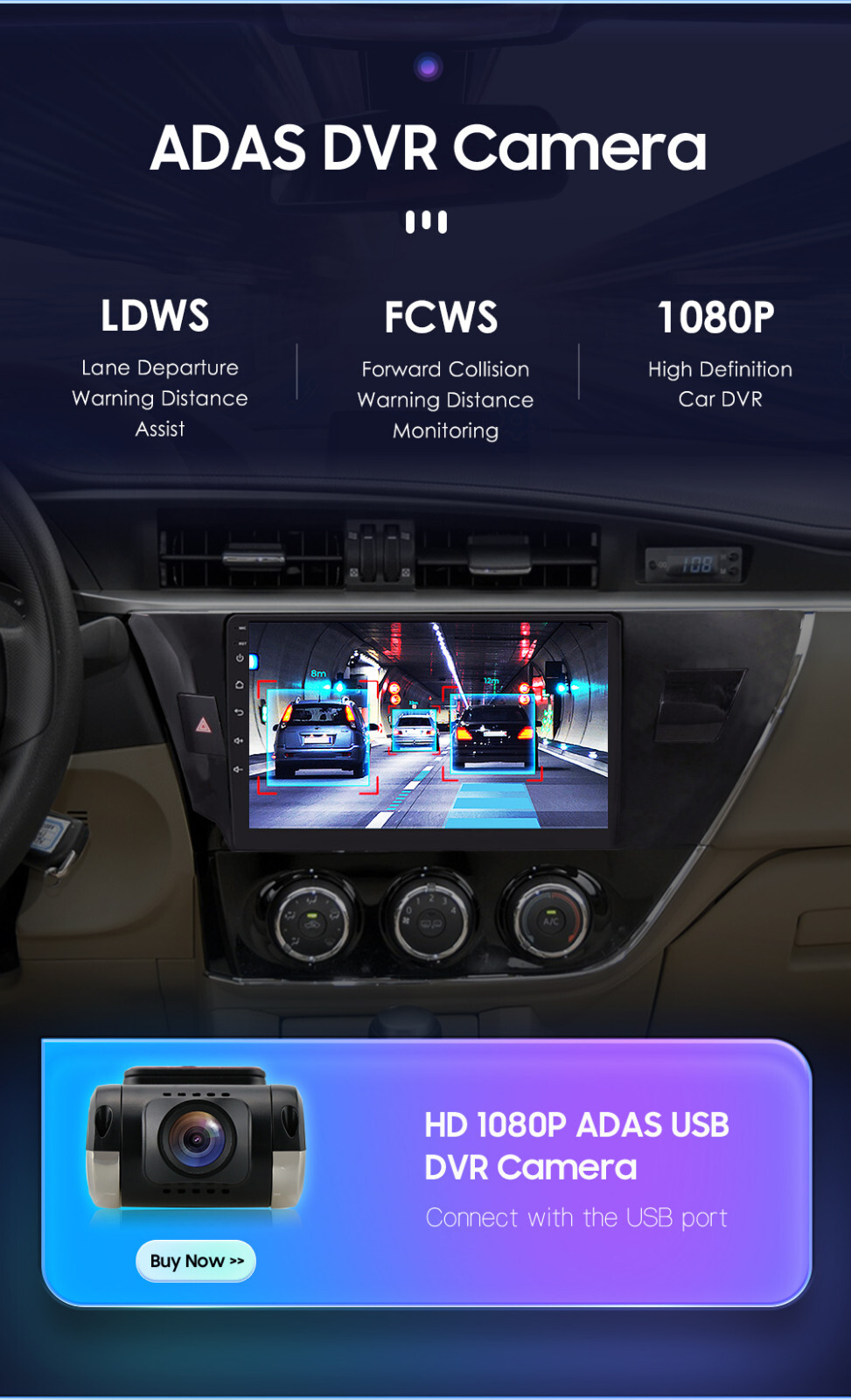 8+128G Fit 2014-2016 Toyota Corolla Android 13 Car Stereo Radio WiFi GPS CarPlay