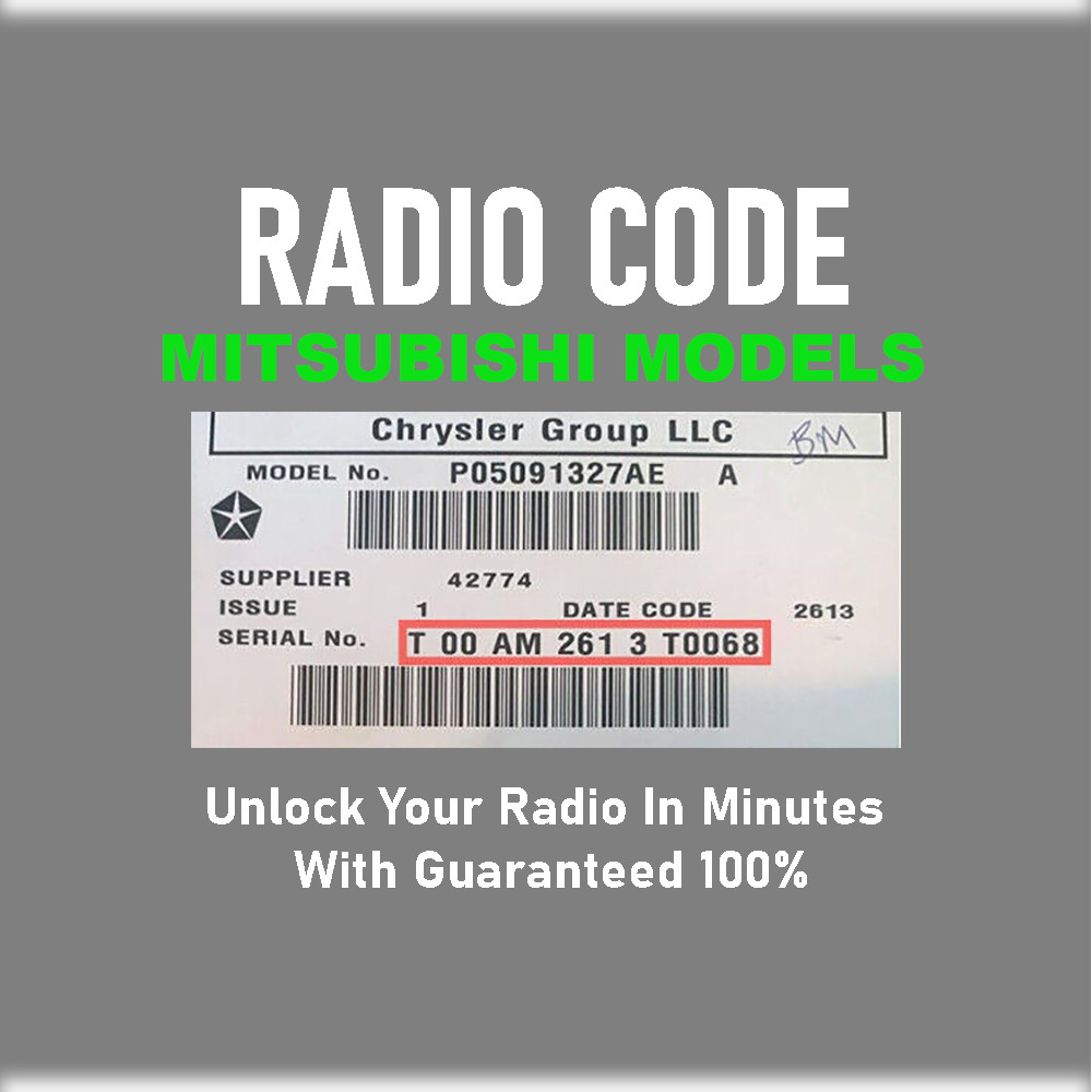 ANTI-THEFT RADIO CODE MITSUBISHI MODELS STEREO OG PINCODE SERVICE