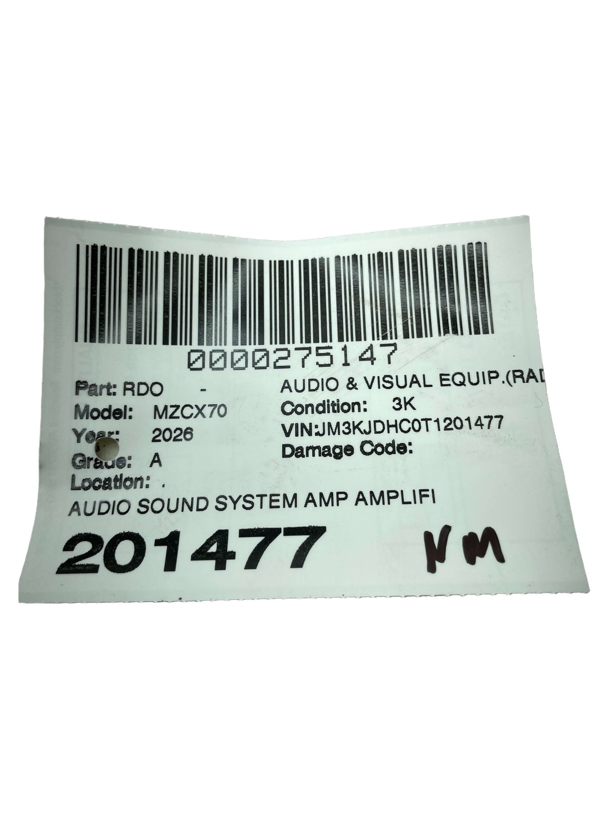 2024-2026 MAZDA CX-70 OEM AUDIO SOUND SYSTEM AMP AMPLIFIER MODULE K48W66B20D