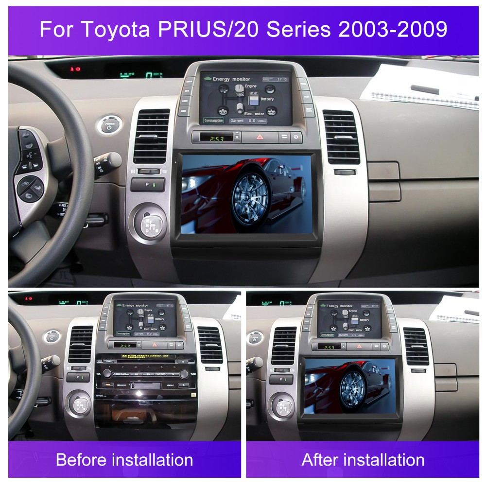 4GB+64GB Android 15 Carplay Car Stereo GPS Navi Radio For Toyota Prius 2003-2009
