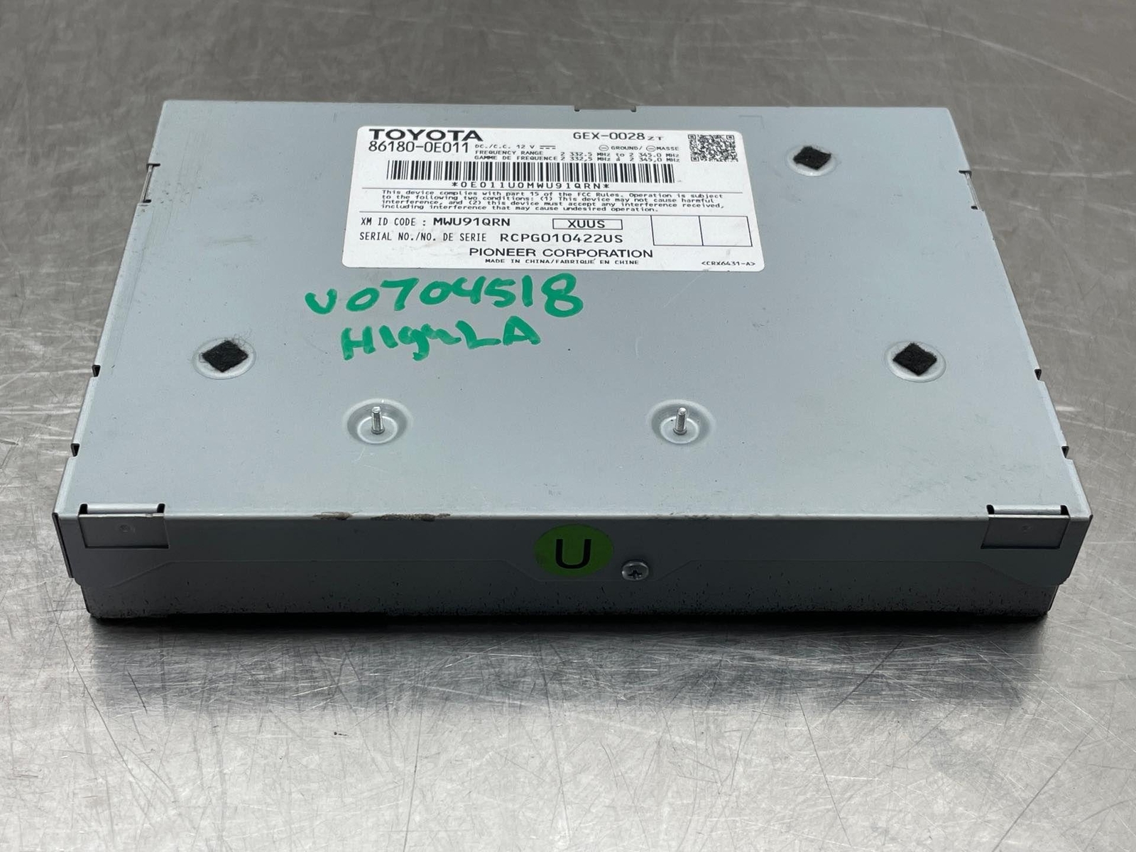 18 Toyota Highlander OEM Satellite Radio Receiver Tuner Module 86180-0E011 14-19