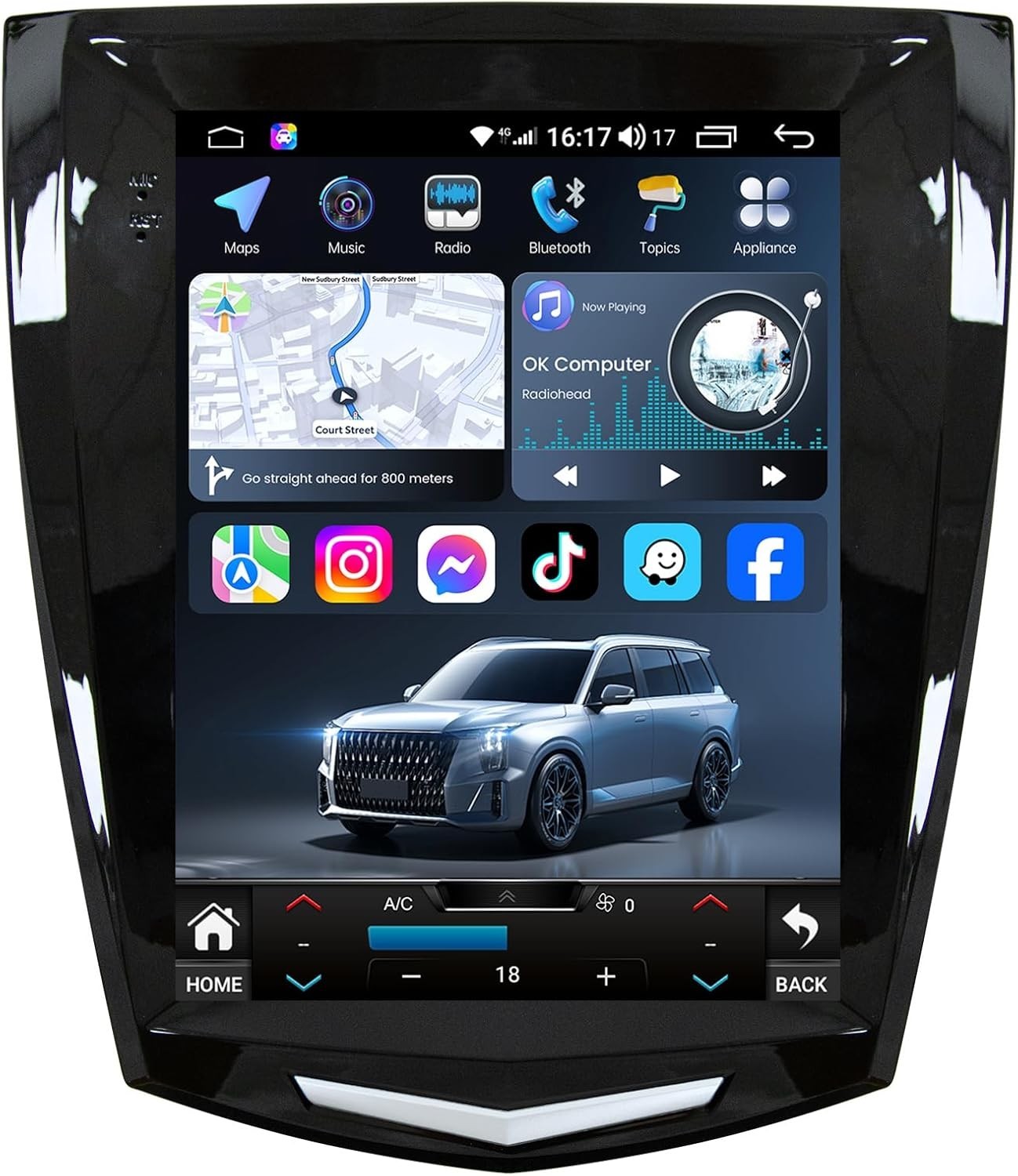 Car Radio Stereo Carplay For 2013-2018 Cadillac ATS/XTS/SRX/CTS Auto Mirror Link