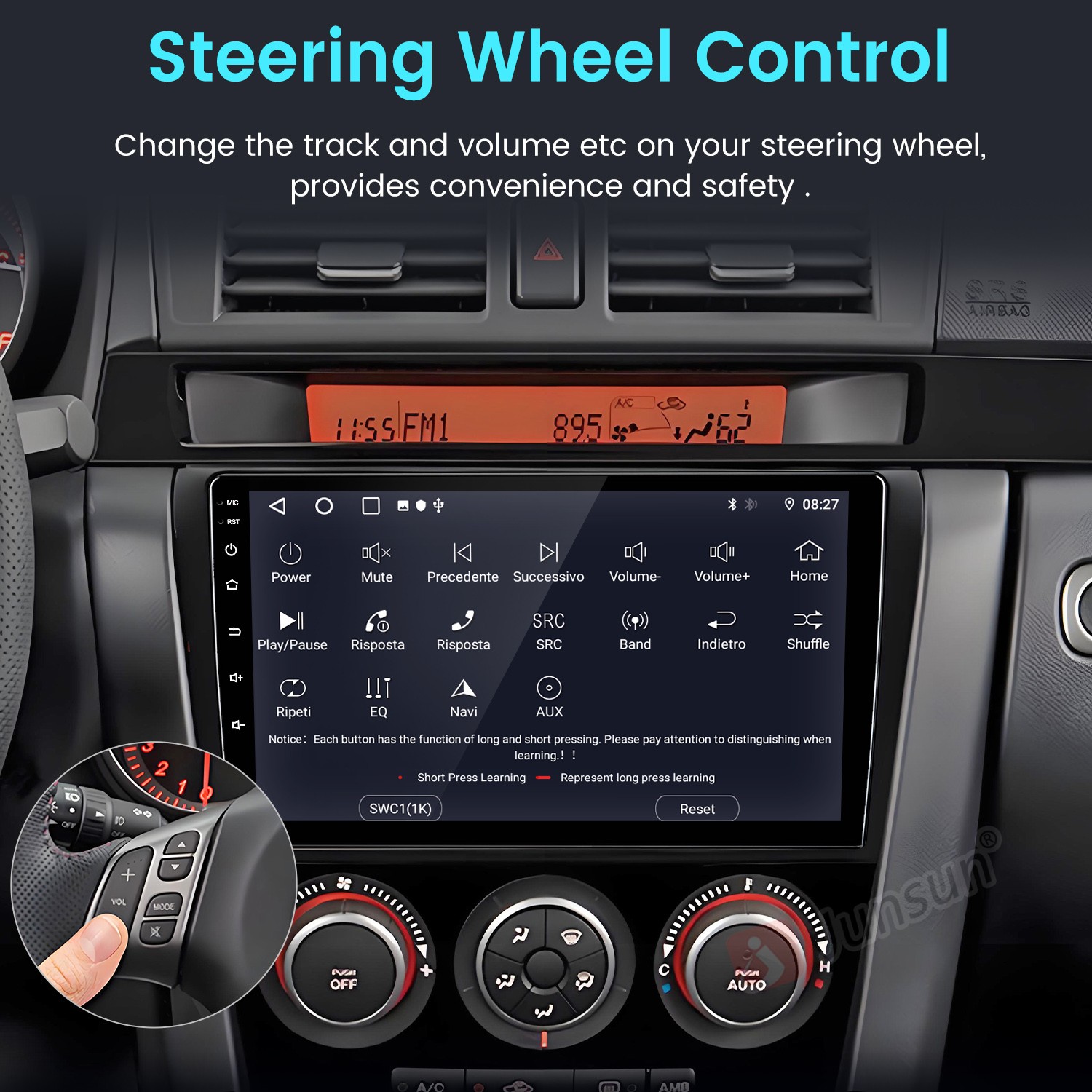 2+64G Android 15 Carplay Car Stereo Radio GPS Navi SWC RDS For Mazda 3 2004-2009