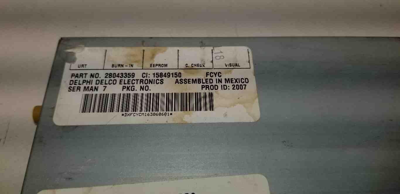 07 08 09 10 11 12 13 14 GMC YUKON XL 1500 Radio Satellite Receiver OEM 28043359