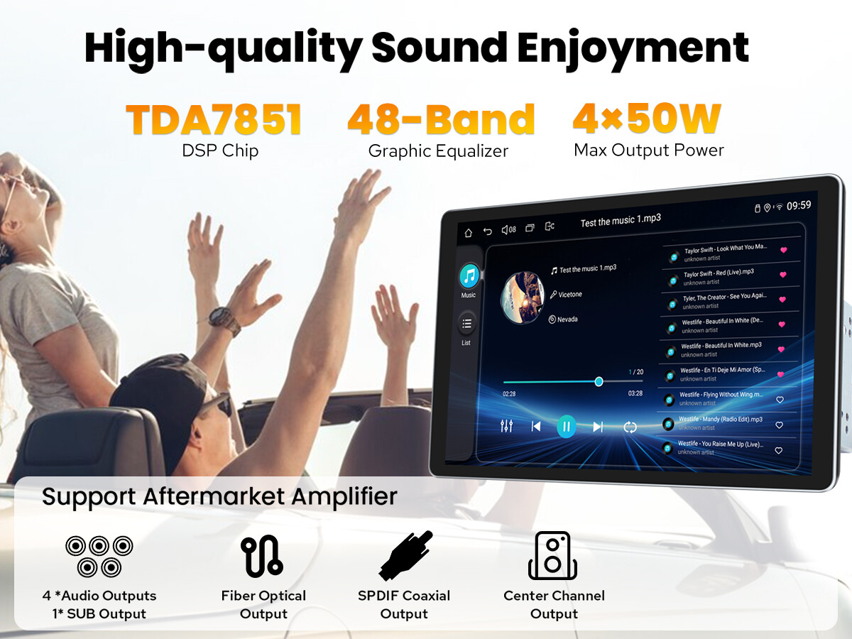 JOYING 10.1″ 2DIN Android 13 Car Radio Wireless CarPlay Android Auto 8+128G GPS