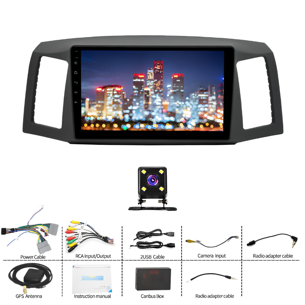 10in Android15 Carplay For 2004-2007 Jeep Grand Cherokee Car GPS Stereo Radio BT