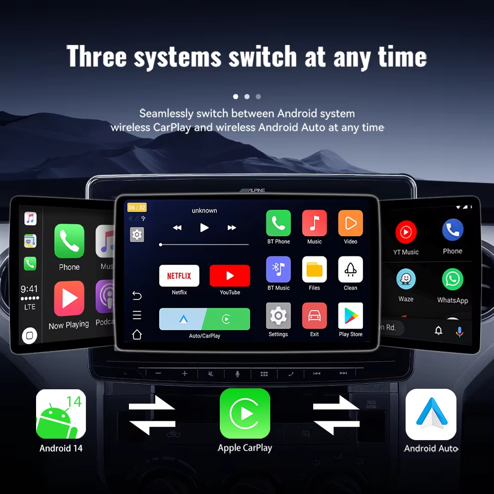 Android 14 AI Box Wireless CarPlay Android Auto 4GB RAM 64GB ROM Plug & Play