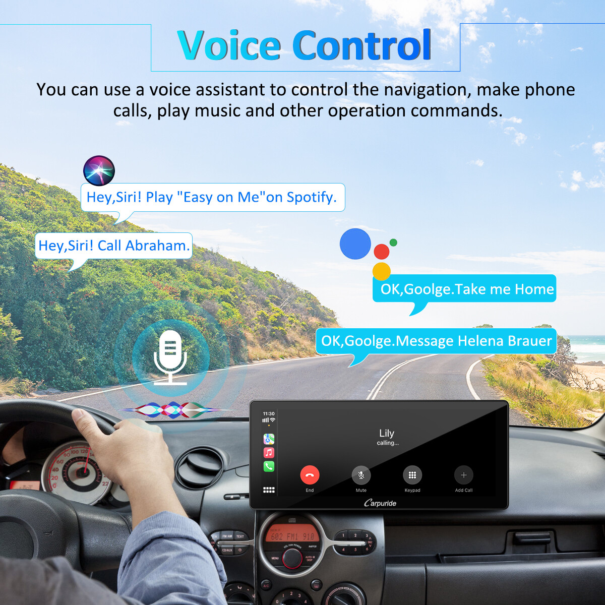 Carpuride W103 Wireless Carplay Android Auto Car Audio Stereo 10.3in Touchscreen