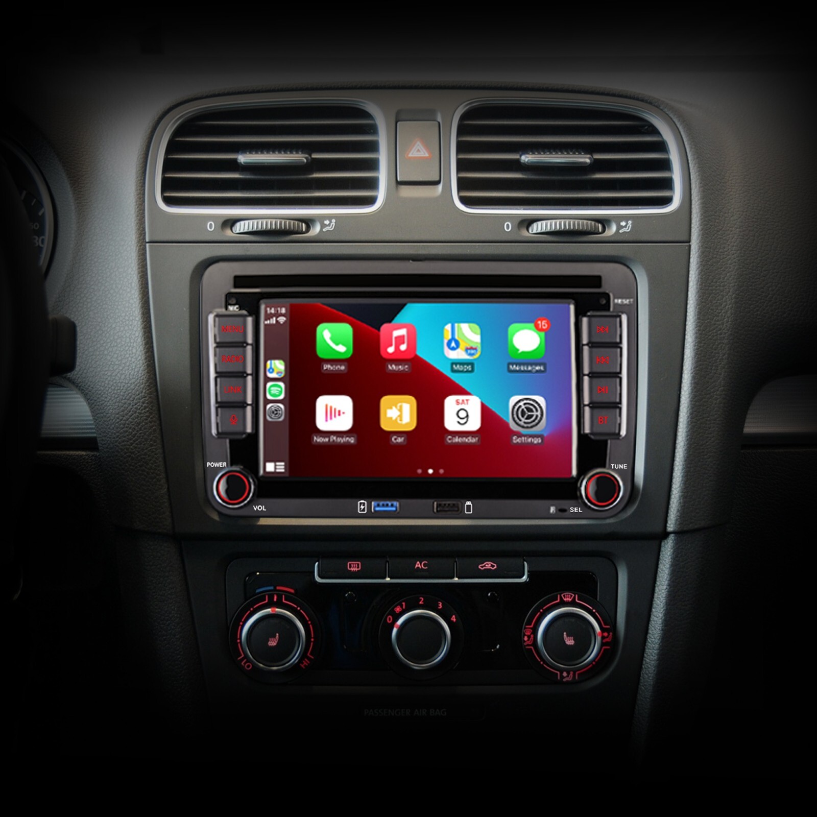 Car Stereo BT RDS VW Jetta Tiguan Passat Radio Android Auto DAB CarPlay FM/AM