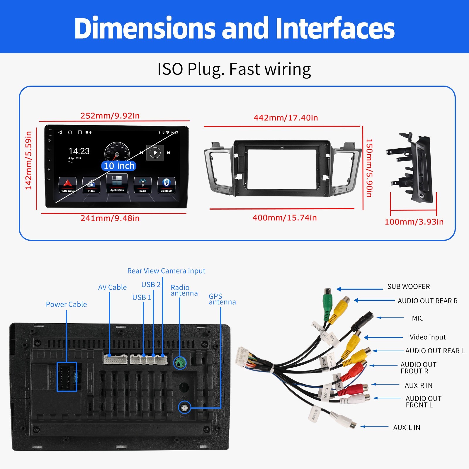 Apple Carplay For Toyota RAV4 2013-2018 Car Stereo Radio Android 15 GPS Navi FM