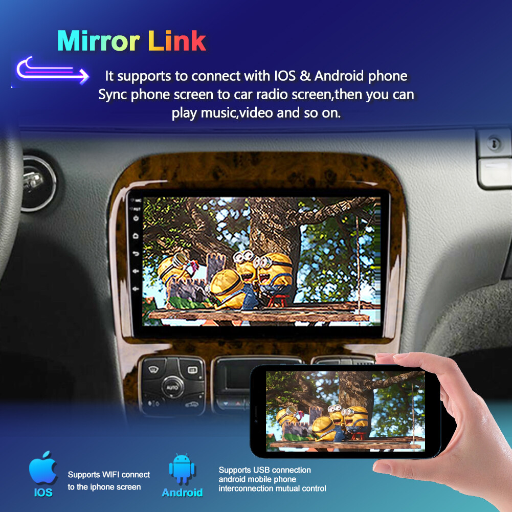 For Mercedes-Benz S Class W220 CAR PLAY ANDROID 14 AUTO CAR STEREO HEAD UNIT AHD