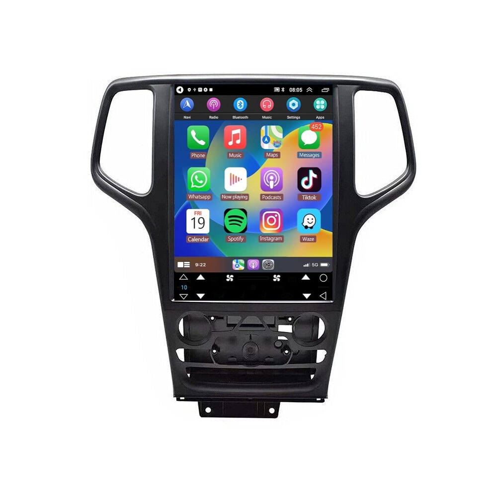 12.8″ Android Car RadioCarplay Stereo HD GPS For 2014-2020 Jeep Grand Cherokee