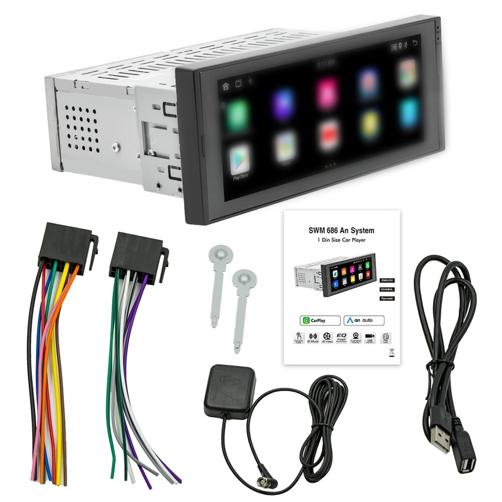 6.8Inch AN 12 1 DIN With Carplay GPS Touch Screen Car Radio HD Screen MP5 Player