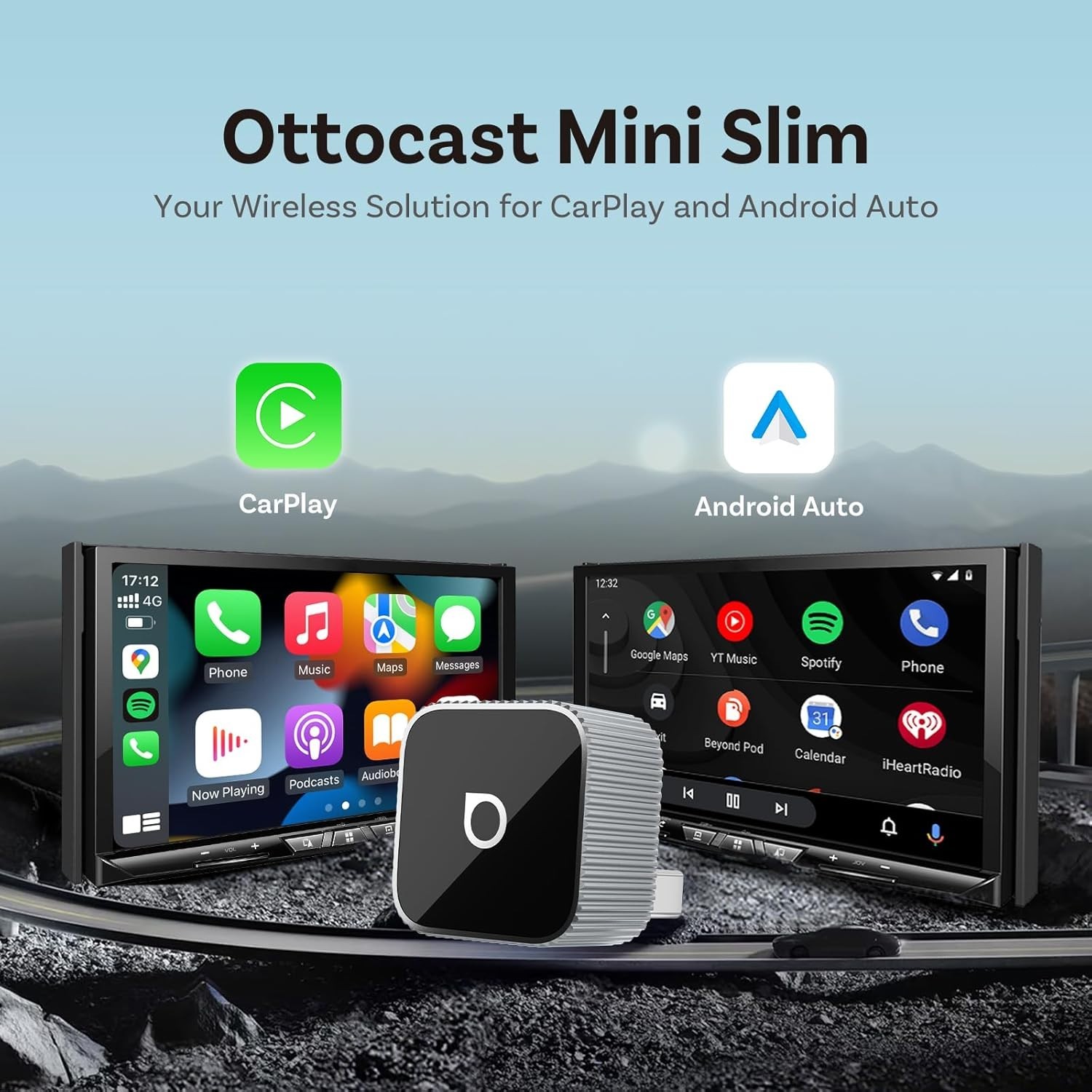 2 in 1 Wireless Apple CarPlay/Android auto Wireless Adapter for Android & Apple
