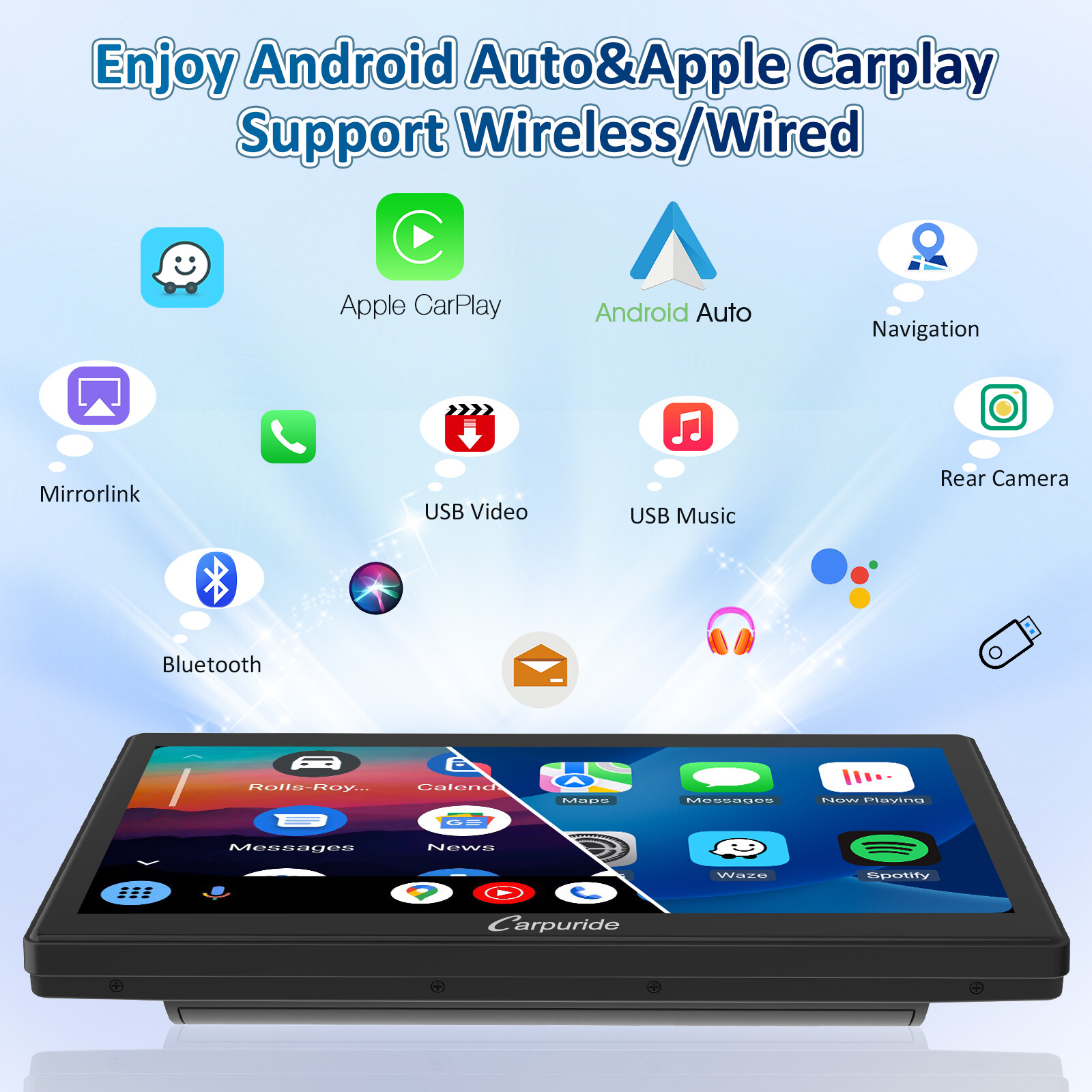 Carpuride W901PRO Apple CarPlay Bluetooth Car Stereo Wireless Android Auto Media