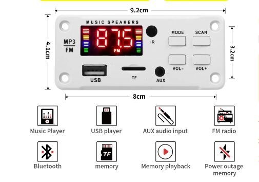 12v Car MP3 Player / FM Radio – USB & SD card MP3 Player – With Remote Control