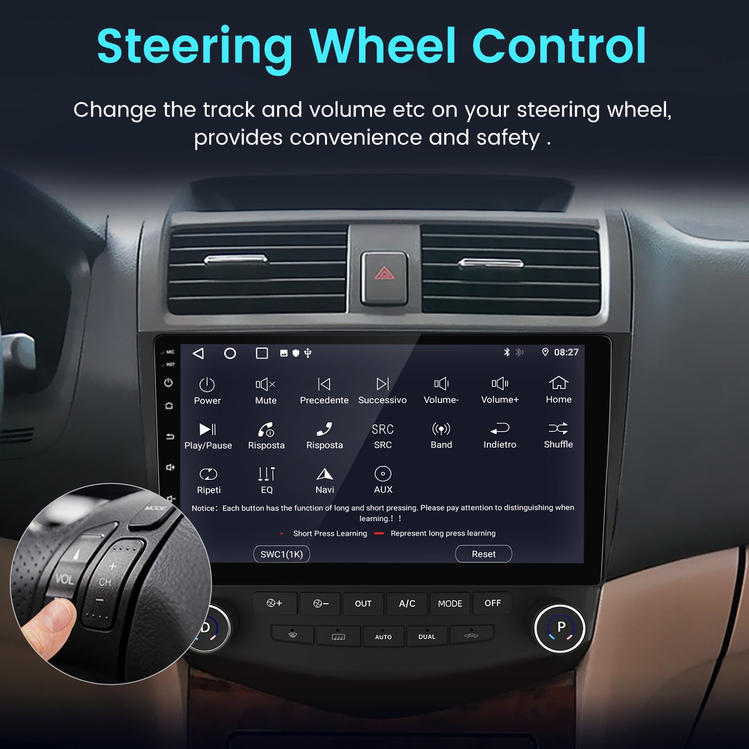 Carplay Car Stereo Radio Android For Honda Accord 2003-2007 GPS WIFI FM RDS 64GB