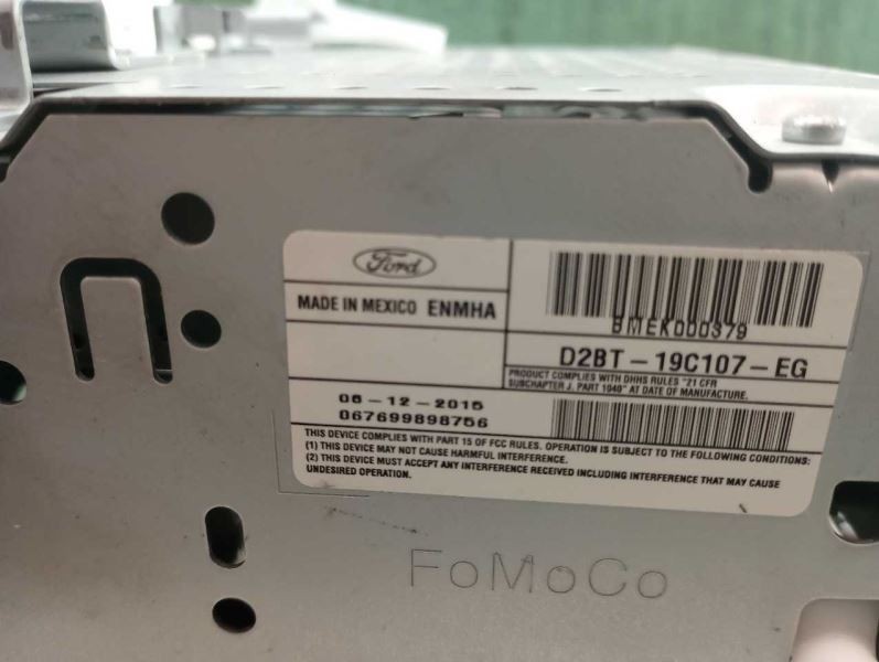 2016 FORD FIESTA RADIO RECEIVER CD PLAYER AM FM MP3 W SATELLITE SED2BT19C107EG