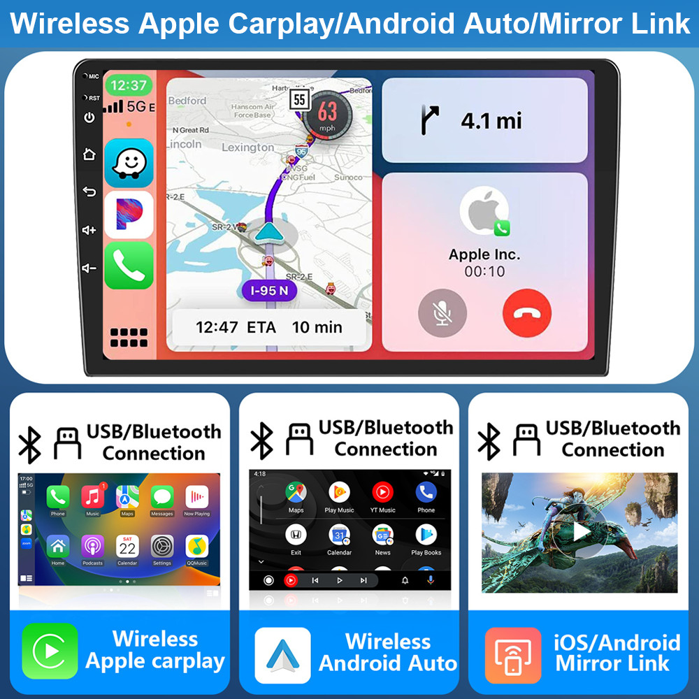 10.6″Android 13 Carplay Car Stereo for Honda Accord 2008-13 Radio GPS 64GB + DVR