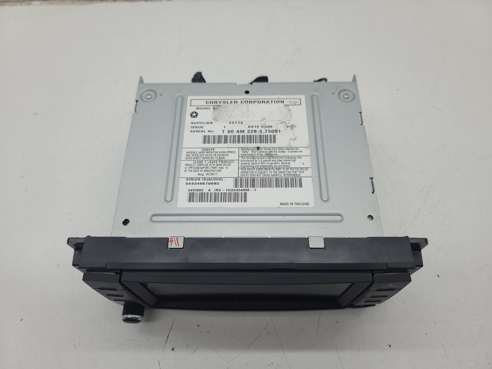 2007 – 2014 Chrysler Dodge Jeep AM FM Radio CD Player Aux OEM P05091195AB