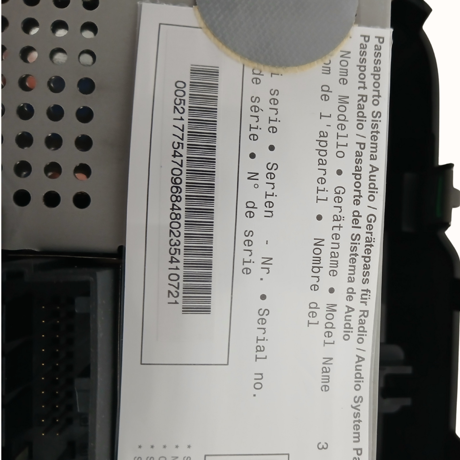Fiat 520 7″ VP2 NAFTA GPS Radio Infotainment Display 00521775470 TESTED & WORKS