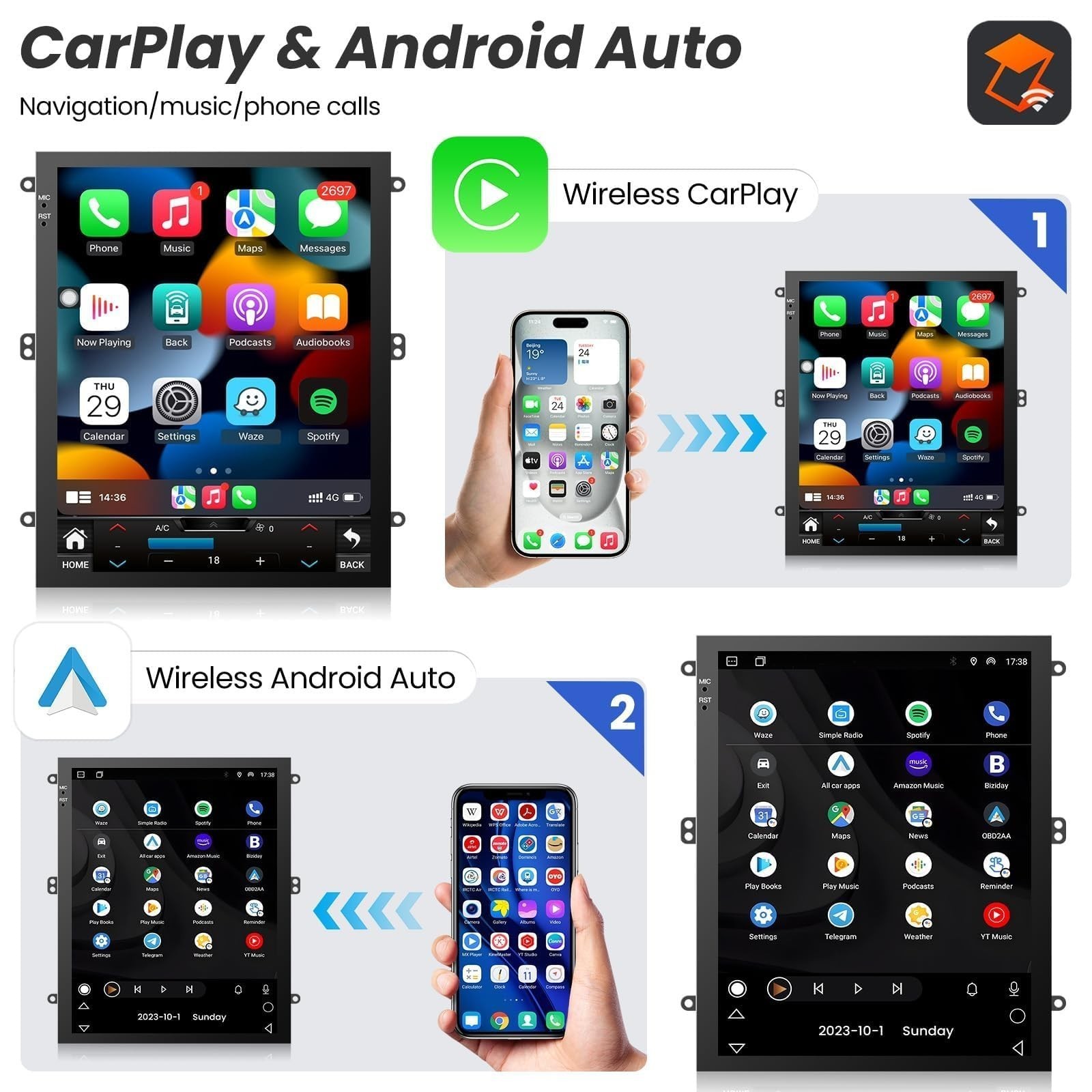 For 2003-2009 Lexus GX470 Car Radio Stereo Carplay 6+64G 9.7in Carplay FM