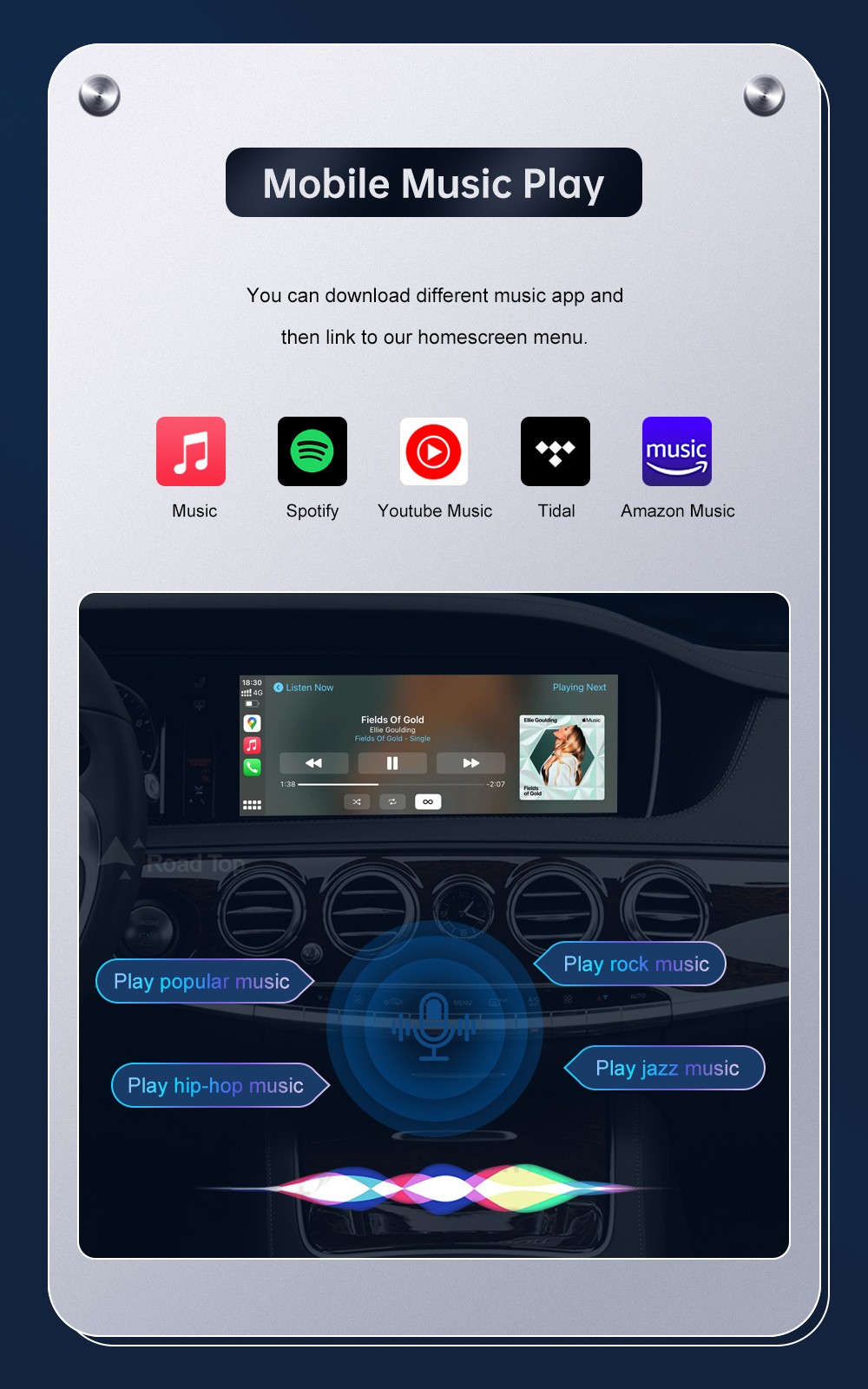 Wireless Carplay Android Auto Interface For Benz C Class GLC 2015-2018 NTG5.0