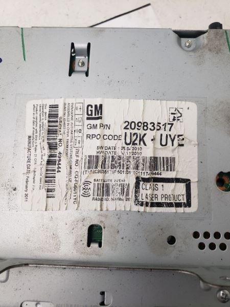 2011-2012 Chevrolet Camaro Radio AM FMXM-CD-MP3 Stereo Receiver OEM 429537