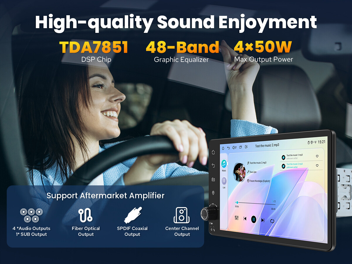 Android 12 JOYING CarPlay 1280*800P 7 inch Single Din Car Bluetooth Stereo Radio