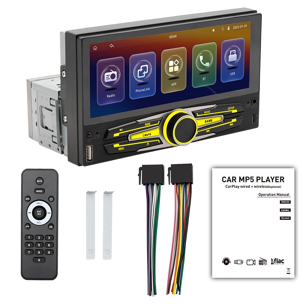 6.86 Inch Car Stereo BT MP5 Player RDS Radio Support Hands-Free Calling U-D BNVZ