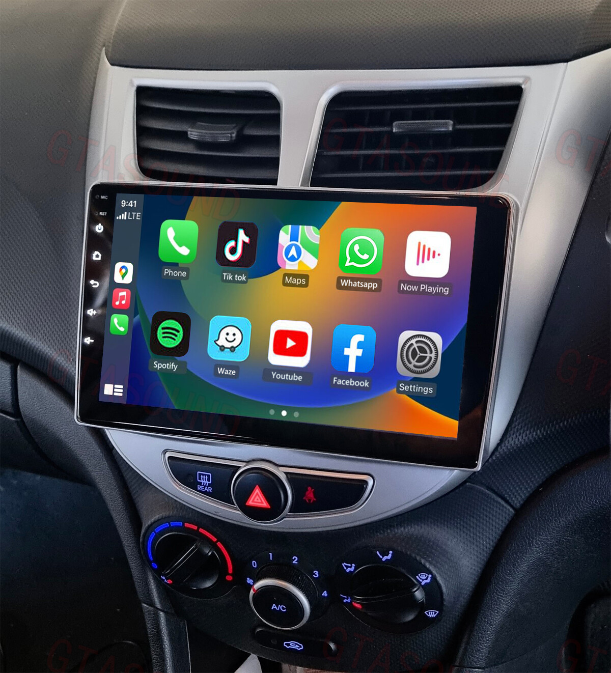 2+64G Car Stereo Radio GPS BT FM For 2011-2019 Hyundai Accent Android 15 Carplay