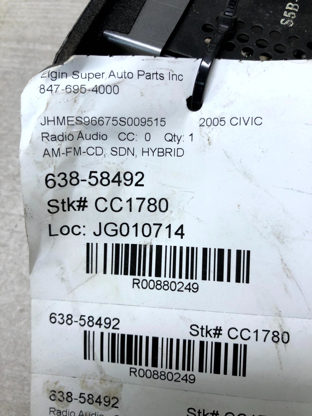 Genuine OEM Honda AM/FM Radio CD Player Silver Black Fits to 2005 Honda Civic