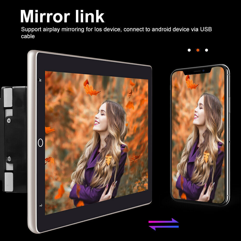 10.1″ Rotatable Android 15 Touch Screen Car Stereo Radio GPS WIFI BT Double 2DIN