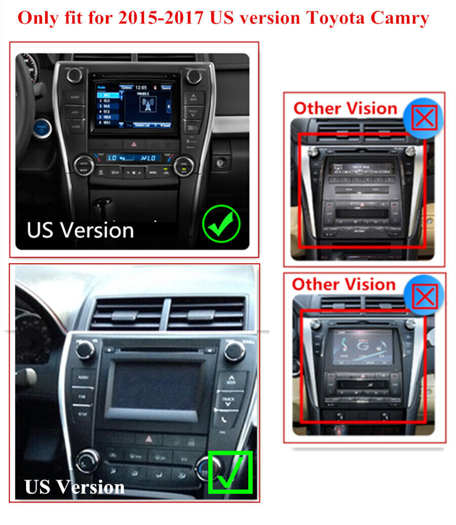 For 2015-2017 Toyota Camry Radio Car Stereo Carplay Android 12 GPS Navigation BT