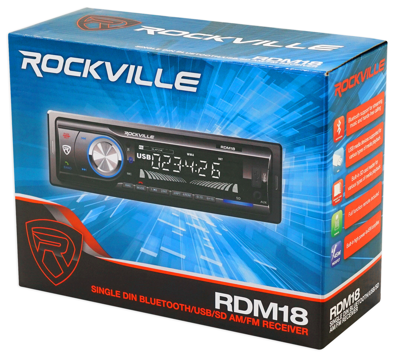 1-Din Digital Media Bluetooth AM/FM/MP3 USB/SD Receiver For 03-04 Toyota Matrix