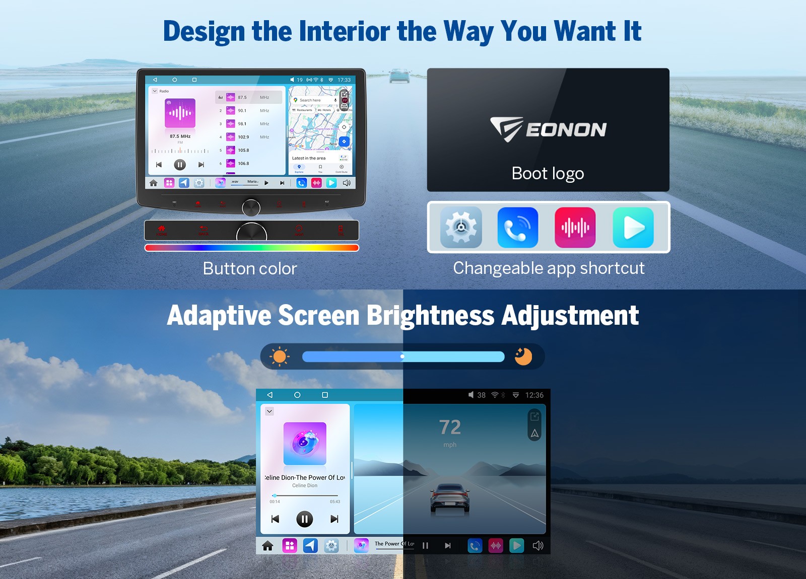CAM+10.1″ Double Din Car Stereo with Apple Carplay & Android Auto Play DSP Radio