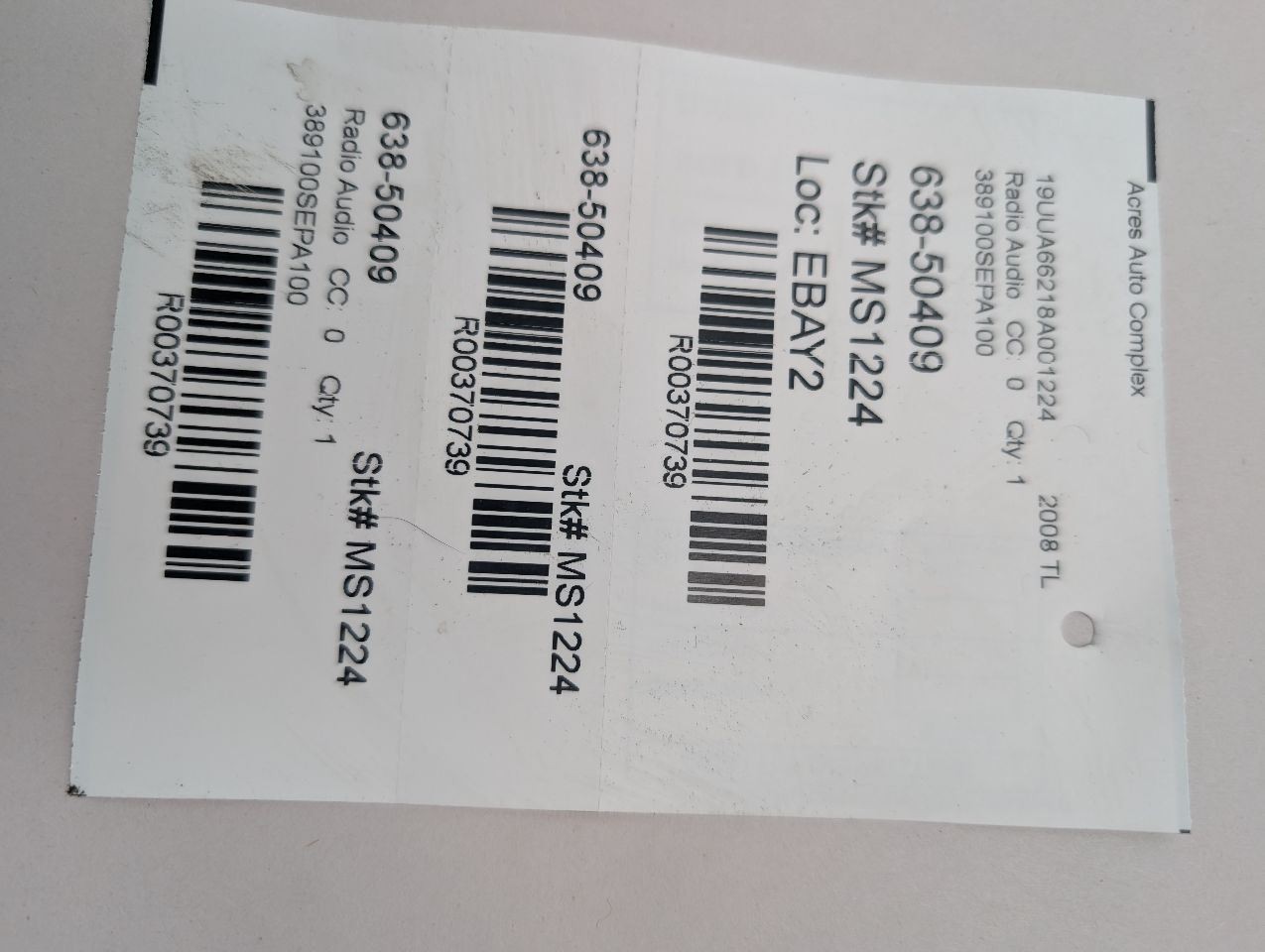 Audio Equipment Radio Am-fm-cassette-cd And DVD6 Fits 07-08 TL 370739