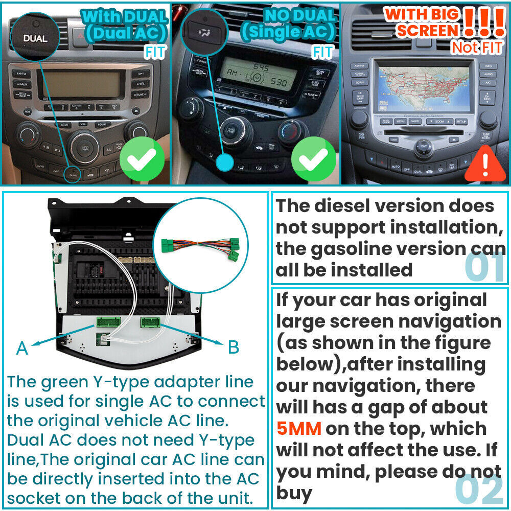 For Honda Accord 7 2003-2007 Android 12 Carplay Car Stereo Radio GPS Navi 4+64GB