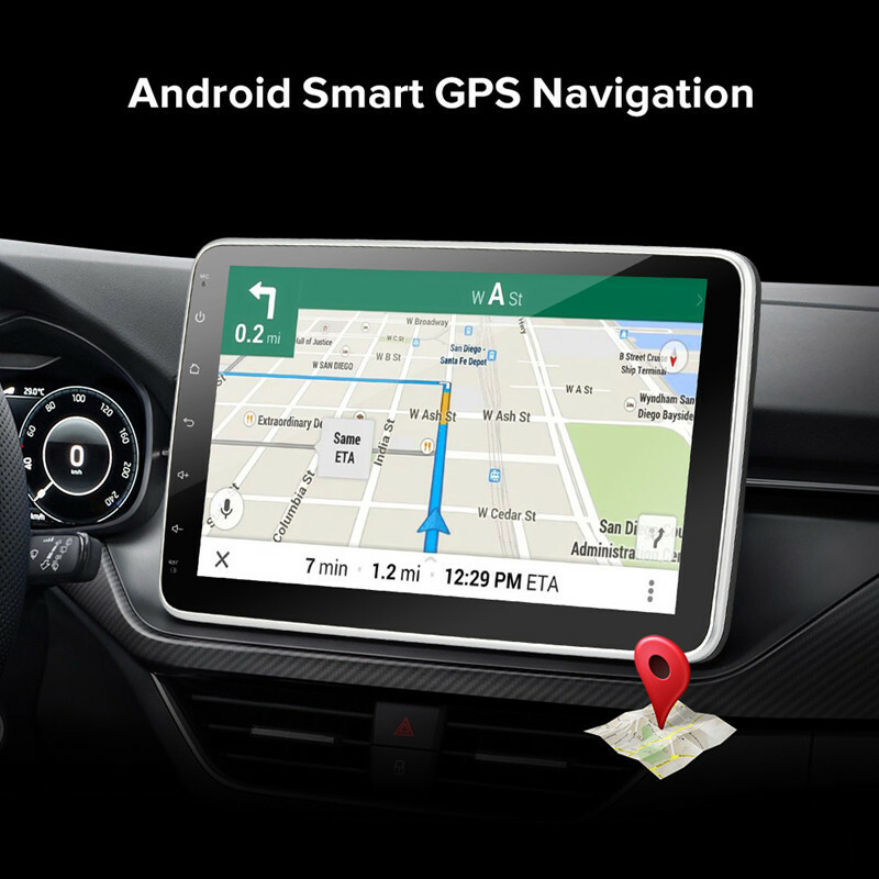 Manual Rotation 10.1inch Android Car Multimedia Player Radio 1Din GPS Navigation