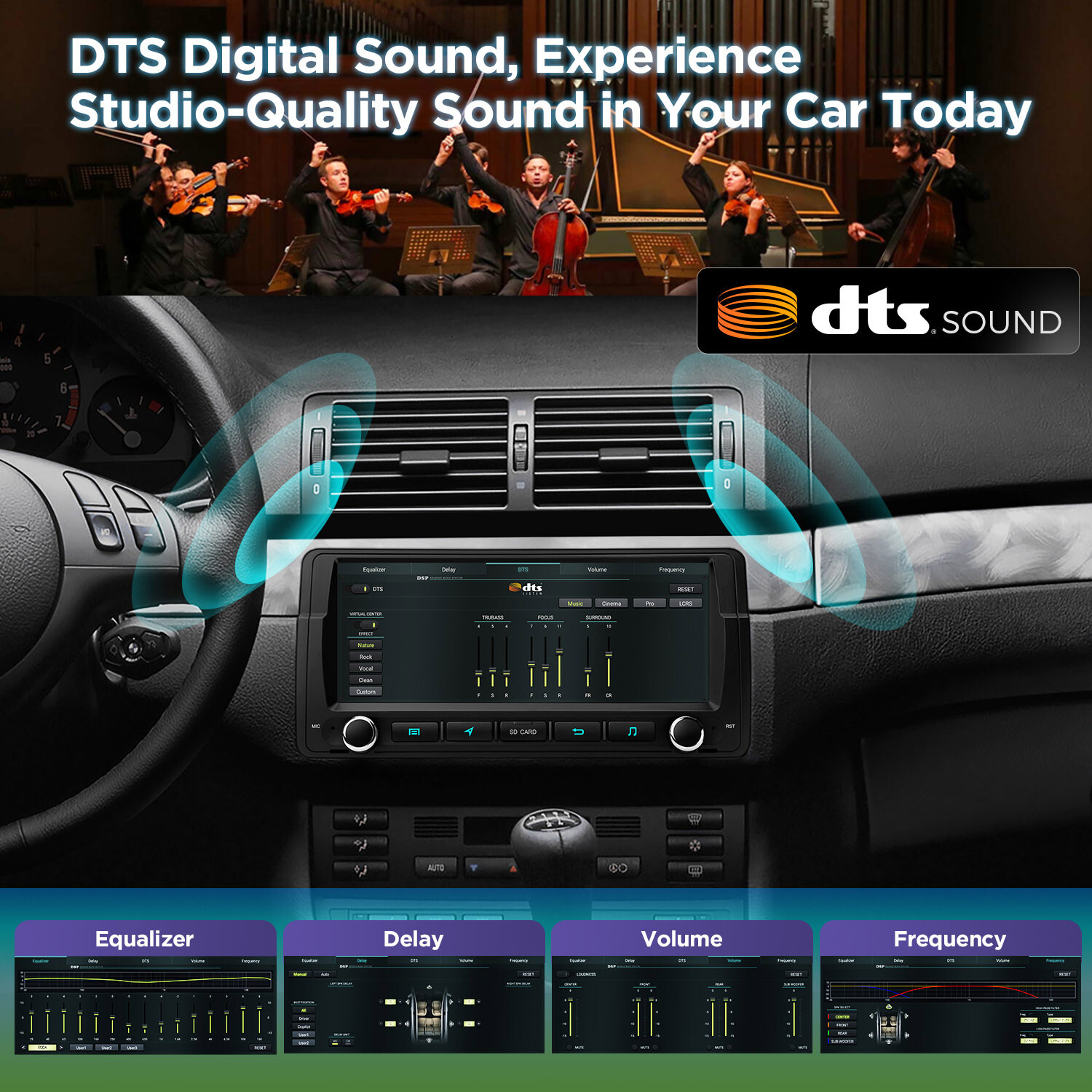 8.8″ QLED Android 14 8-Core 8+256GB Car Stereo Radio GPS For BMW E46 DTS Sound