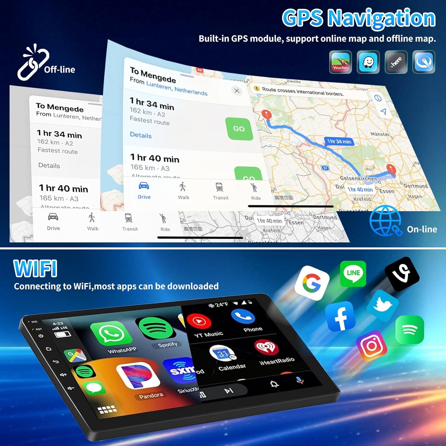 For 2015-2021 Ford Mustang Radio Upgrade Kit Car Stereo Radio Carplay Android 13