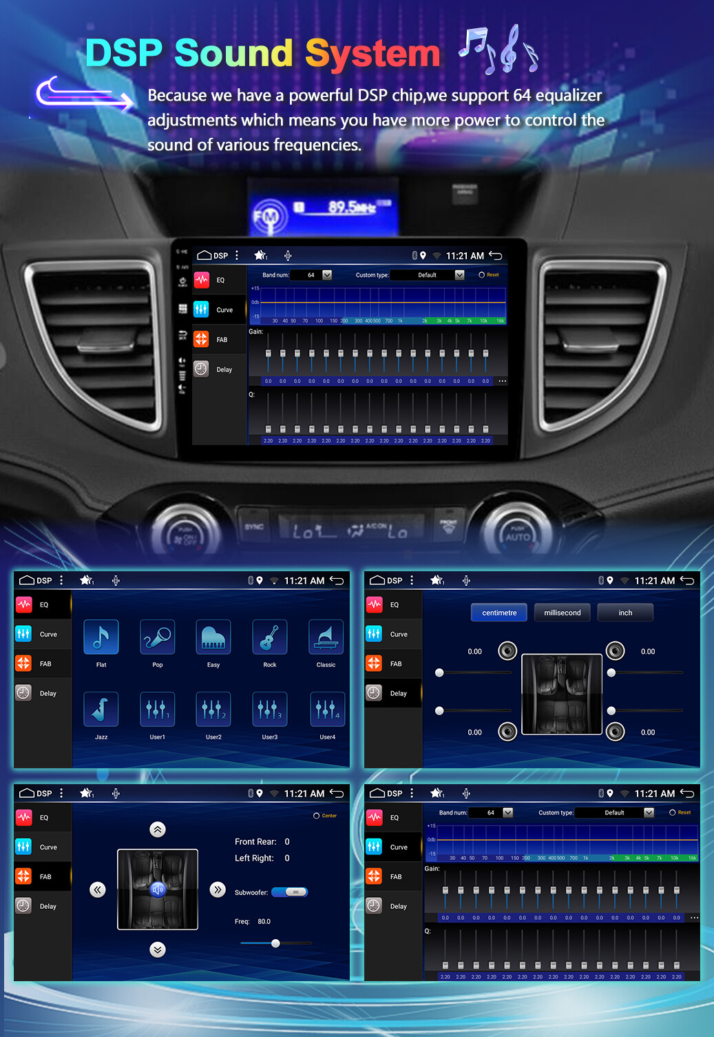 128GB Car Stereo CarPlay For Honda CRV 2012-2016 Navi GPS Android Head Unit DSP