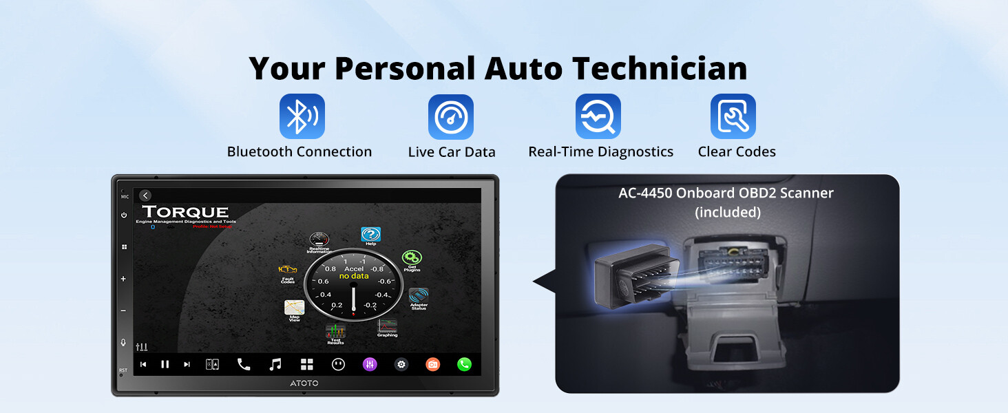 Wireless CarPlay/Android Auto Car Stereo 7″ QLED HD Touchscreen GPS, Wi-Fi 8+128