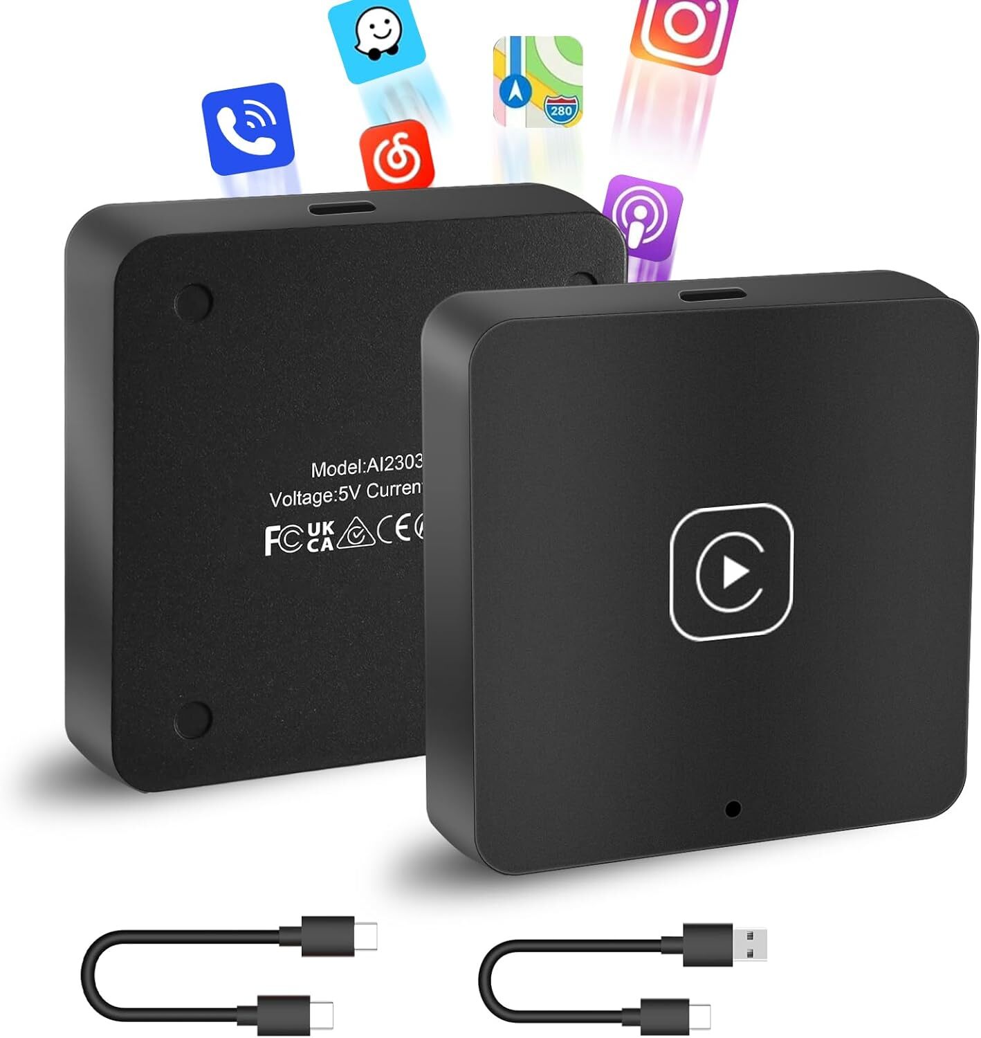 Podofo [Wireless] Carplay Adapter for iPhone,Wireless Adapter for Factory Wired