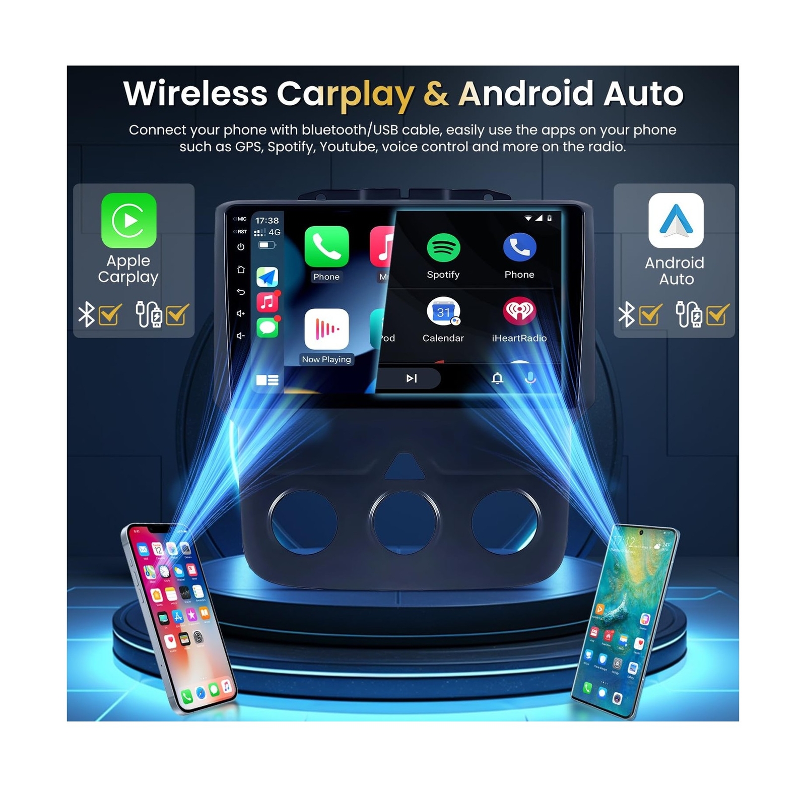 Car Stereo Radio for Dodge Ram 2013-2018 : 5GWiFi 8 Core 4+32G Wireless CarPl…